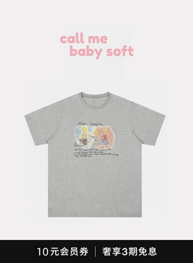 ●callmebabysoft潮牌fletta短袖T恤女编辫女孩印花宽松百搭上衣