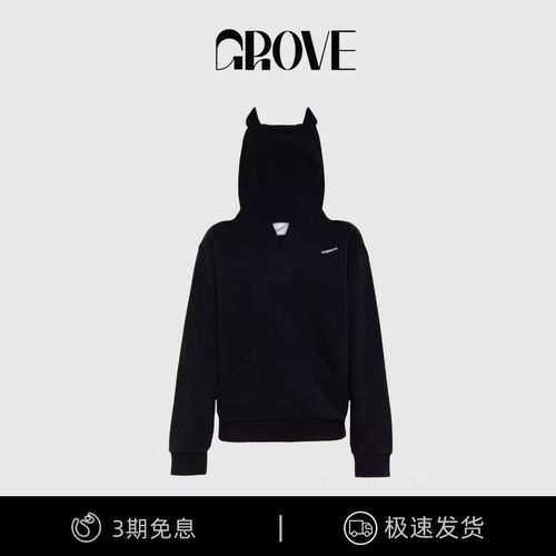 【现货】coperni jennie同款秋冬小恶魔耳连帽宽松加绒长袖卫衣