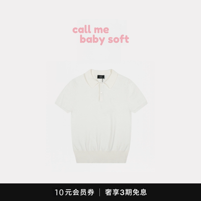 ●callmebabysoft韩国TheBarnnet八奶复古刺绣针织衫翻领Polo衫女