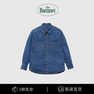【现货】the barnnet八奶牛仔衬衫女韩版休闲宽松fever长袖上衣