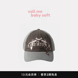 ●callmebabysoft gila archive刺绣做旧贴布星星棒球帽遮阳帽女
