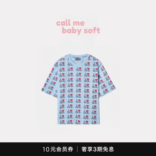 ●callmebabysoft潮Ashley美式满印短袖韩式休闲宽松圆领T恤上衣