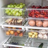PET创意冰箱抽屉收纳盒无格4格-8格食物整理器透明长方形收纳盒