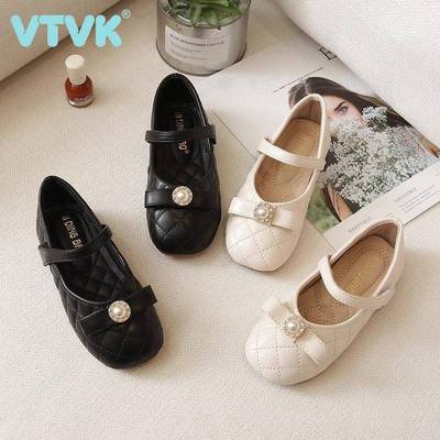 VTVK女童皮鞋春秋儿童单鞋2025新款小女孩真皮时尚软底豆豆公主鞋