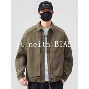 休闲宽松翻领工装 2025新款 BIAS假两件外套男春秋季 夹克 neith