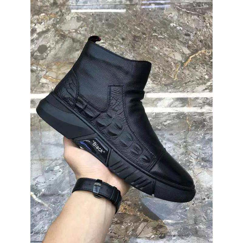 秋冬2025新款高端真皮高帮皮鞋男士时尚休闲透气百搭头层牛皮靴男