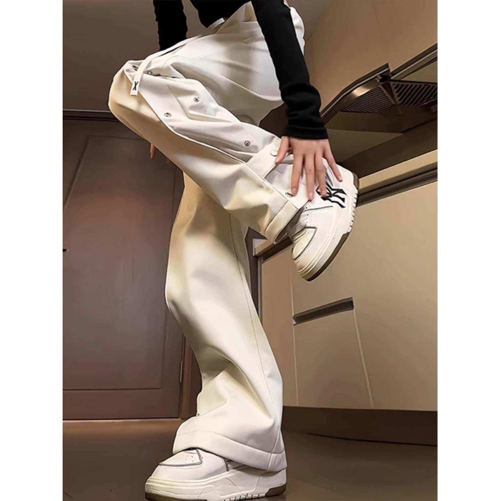 潮牌1212机能滑雪裤男秋冬加绒防寒冲锋裤高级感微喇排扣工装裤子