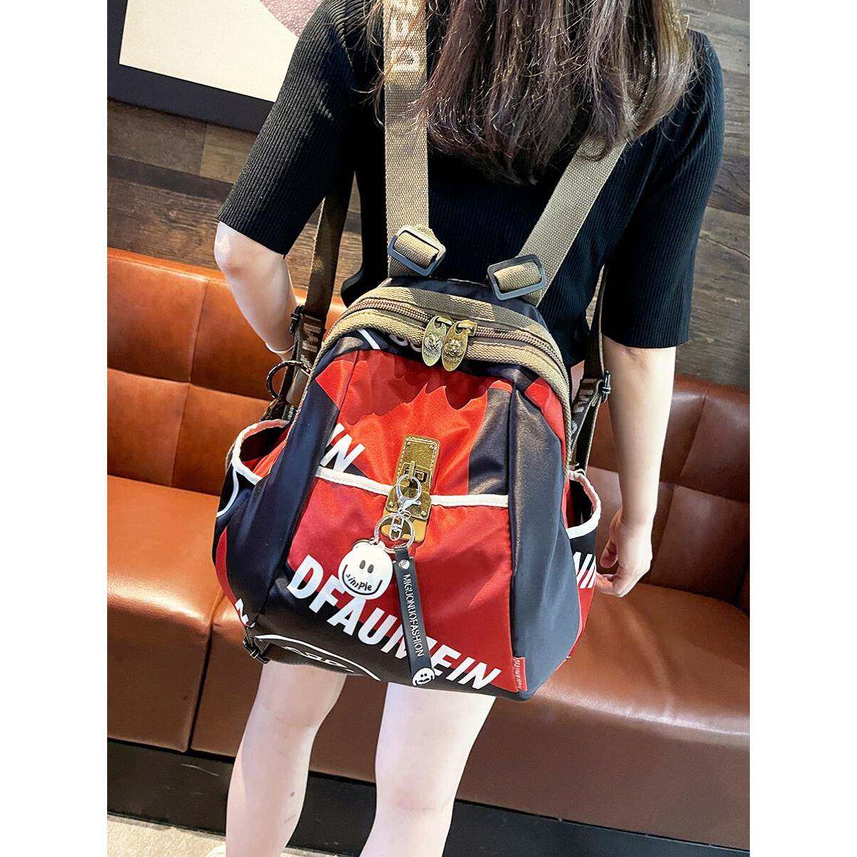 香港代购双肩包2025新款时尚休闲女通勤背包牛津布防水轻便旅行包