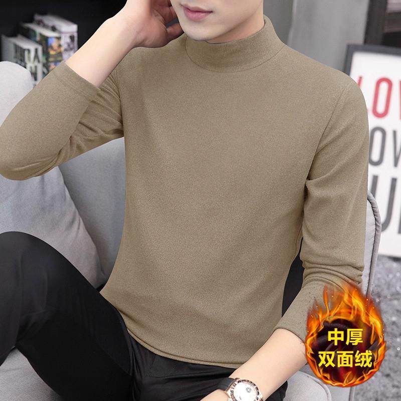 MAROLIO 双面绒打底衫男士半高领秋冬保暖加绒加厚长袖T恤内搭,男装,秀禾服,淘宝优惠券,粉丝福利购,淘宝优惠卷