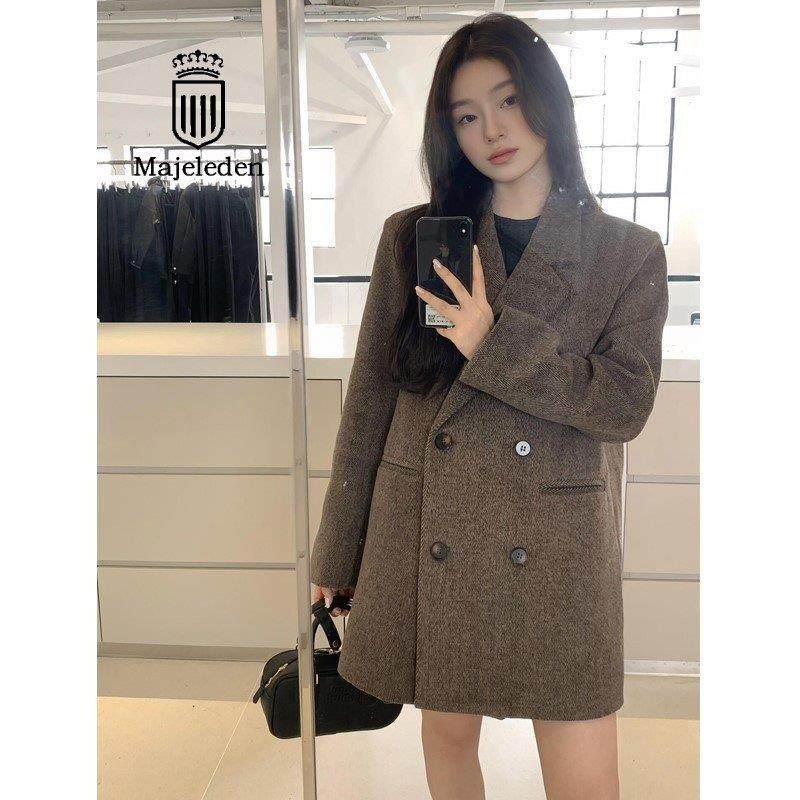 正品2025年冬新款西装毛呢大衣女高级感短款外套呢子小个子赫本风,女装/女士精品,毛呢外套,淘宝优惠券,粉丝福利购,淘宝优惠卷