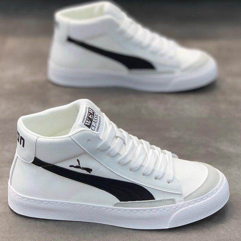 潮牌2025秋冬季季新款时尚百搭软底高帮板鞋男布面系带薄款休闲鞋,流行男鞋,时尚休闲鞋,淘宝优惠券,粉丝福利购,淘宝优惠卷