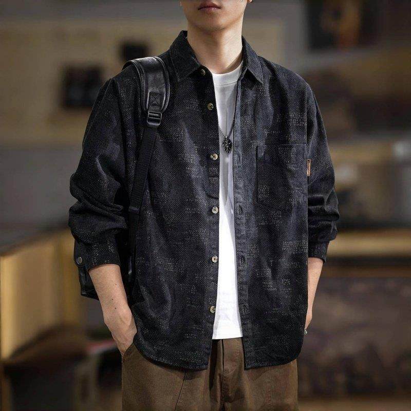 潮牌长袖男士衬衫2025新款春秋季休闲衬衣外套男港风宽松百搭上衣,男装,衬衫,淘宝优惠券,粉丝福利购,淘宝优惠卷