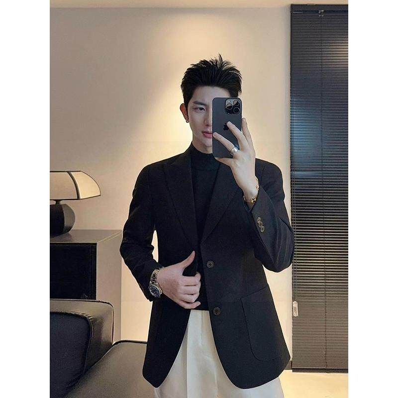高端轻奢休闲小西装男2025新款秋季痞帅单西韩版修身西服单件上衣