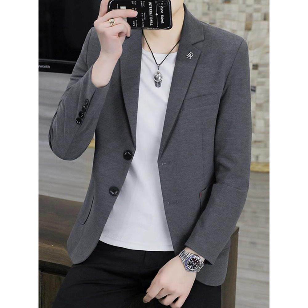小西装外套男2025春秋新款韩版修身商务单西帅气大码休闲西服男款