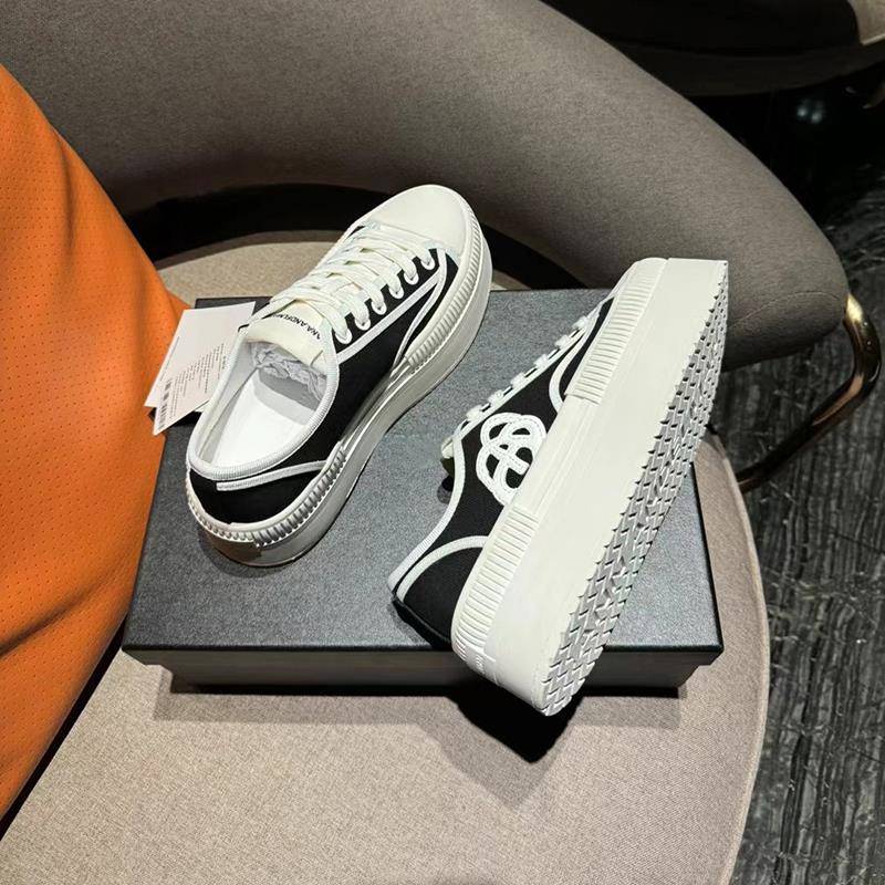 ANN腻腻同款饼干 干鞋女厚底帆布鞋春秋新款潮牌小白鞋休闲 松糕