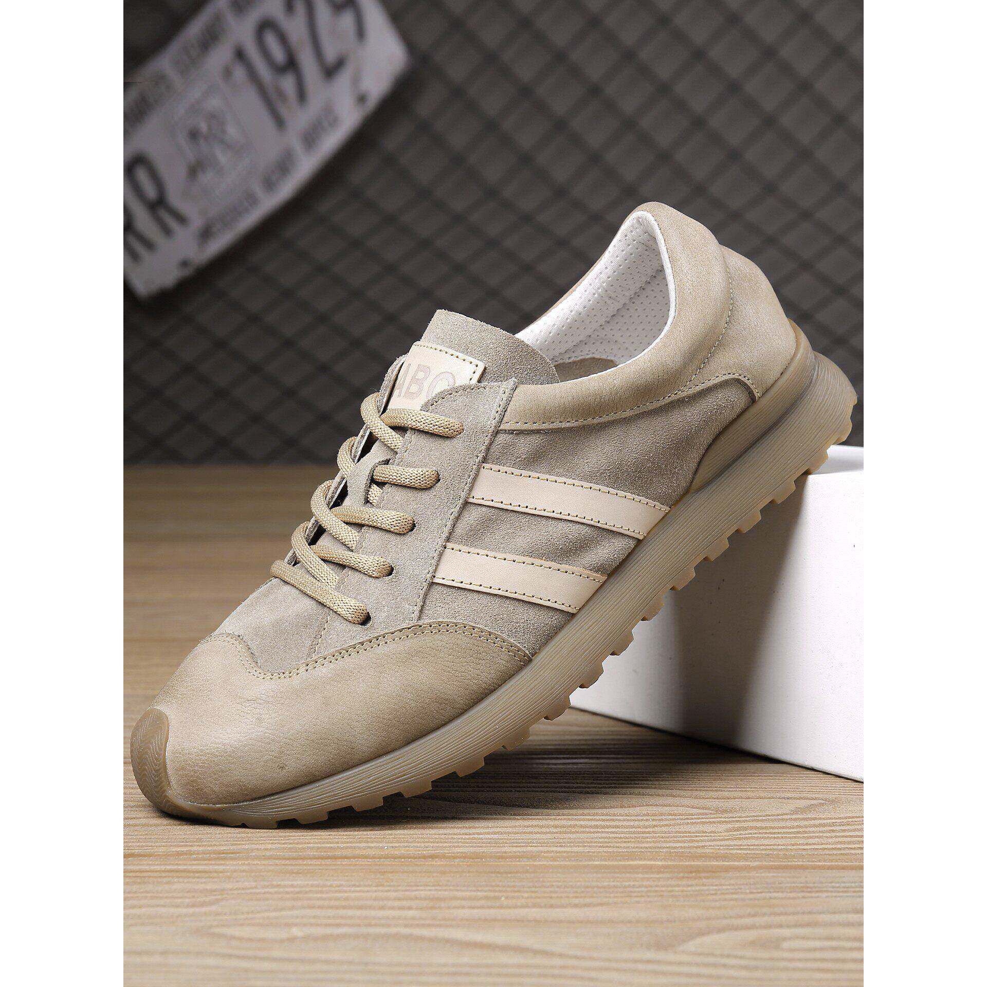 高端新款真皮男士休闲鞋男鞋头层牛皮夏软底覆古牛筋底运动鞋