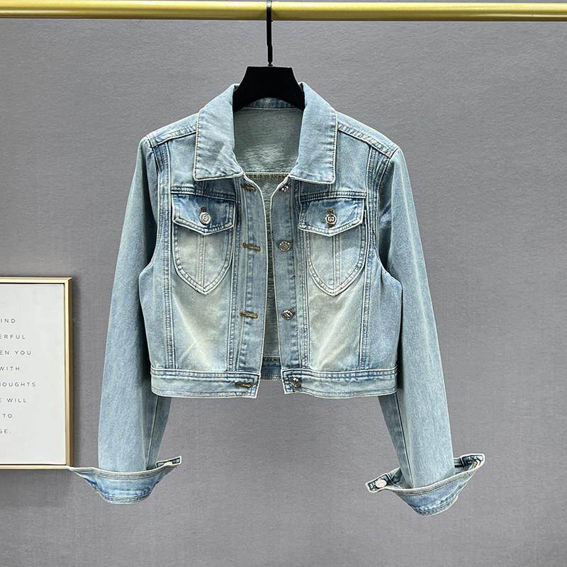 潮牌牛仔外套女短款2025年春秋季新款韩版小个子修身显瘦夹克上衣