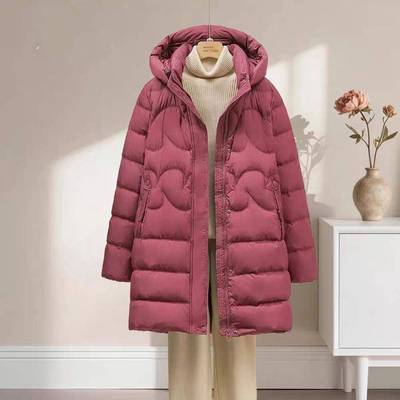 潮牌轻薄羽绒服女中长款2025冬季新款卸帽时尚减龄中老年妈妈外套