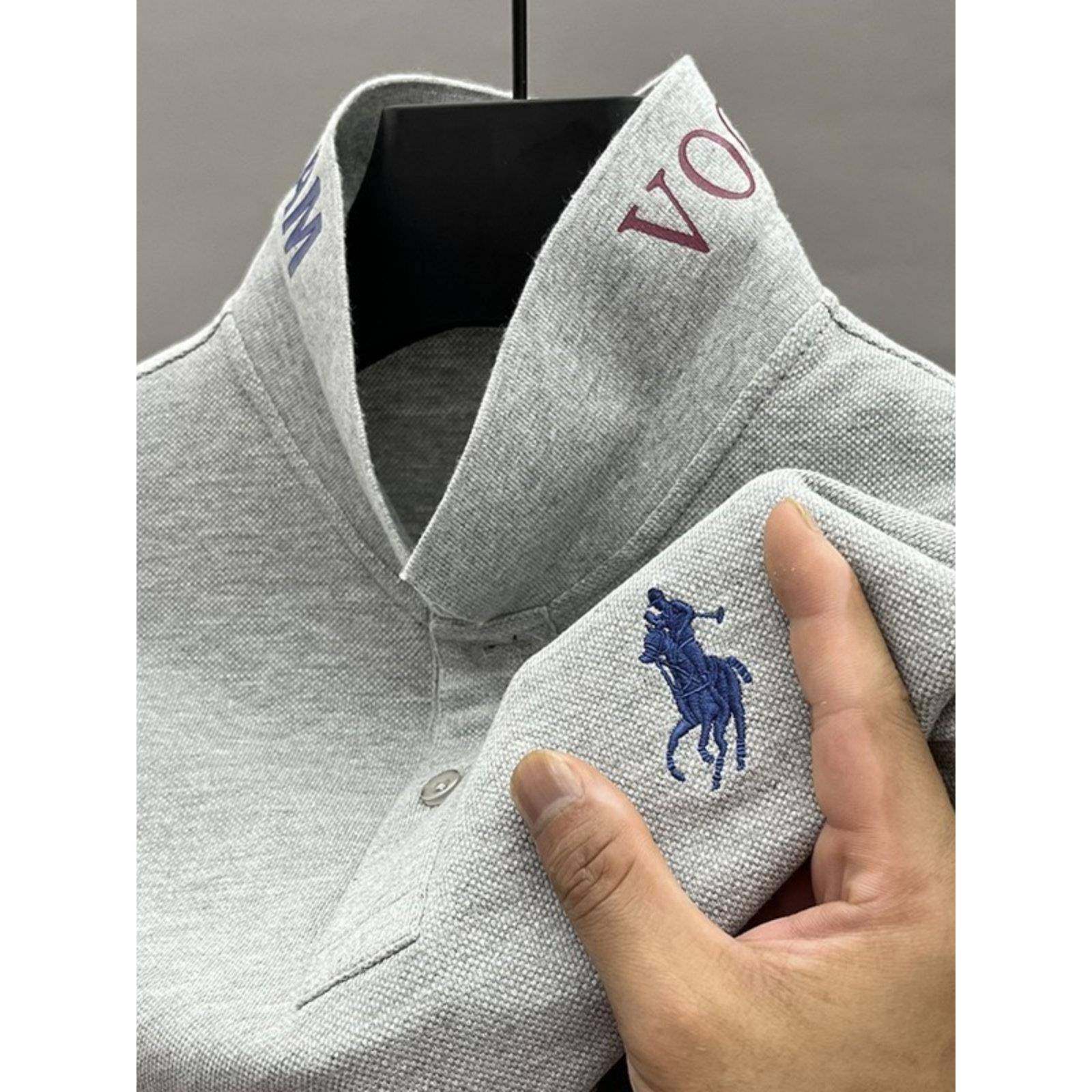 MAROLIO~出口英国！秋季高端刺绣纯棉T恤长袖商务休闲男士polo衫