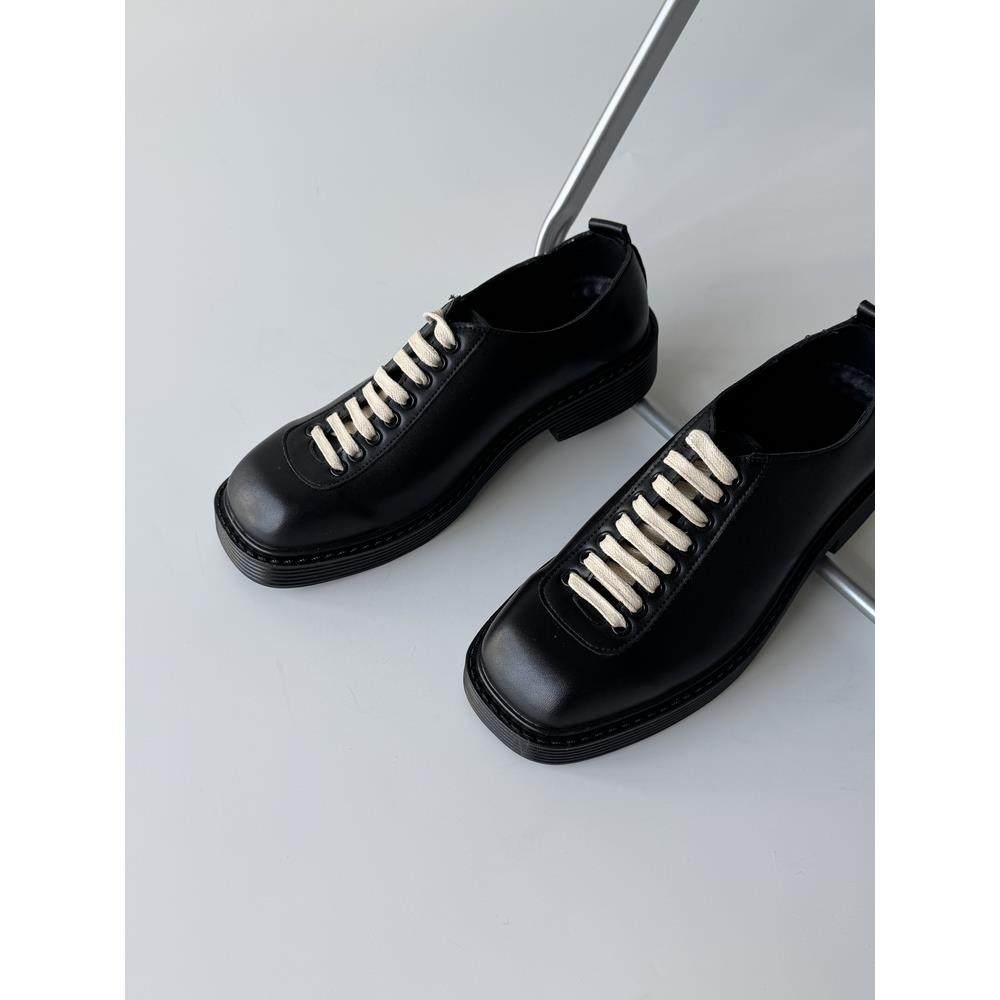 潮牌2025秋季方头小皮鞋男系带德比鞋个性英伦风正装商务休闲男鞋