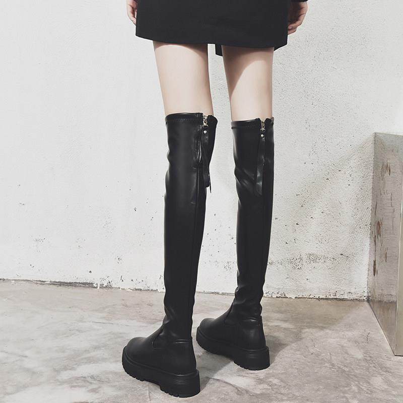 过膝长筒靴子女高筒骑士靴2025新款冬季加绒弹力粗跟女鞋瘦瘦长靴,女鞋,骑士靴,淘宝优惠券,粉丝福利购,淘宝优惠卷