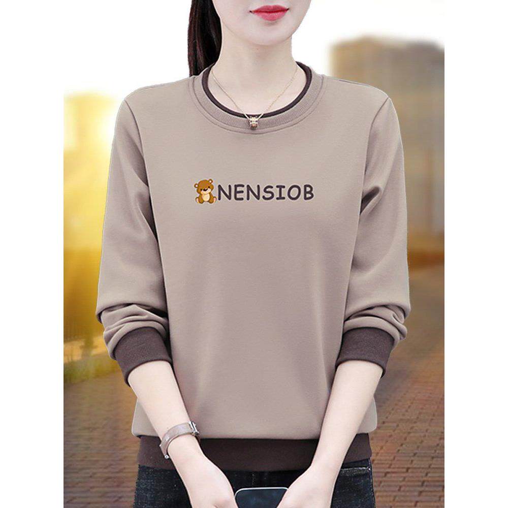 时尚品牌丝绒加厚运动衫女式秋冬服装2025新款冬季时尚妈妈装长袖