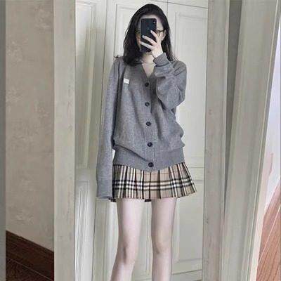 欧洲站2024秋冬新款网红针织毛衣百褶短裙显高小个子法式复古套装