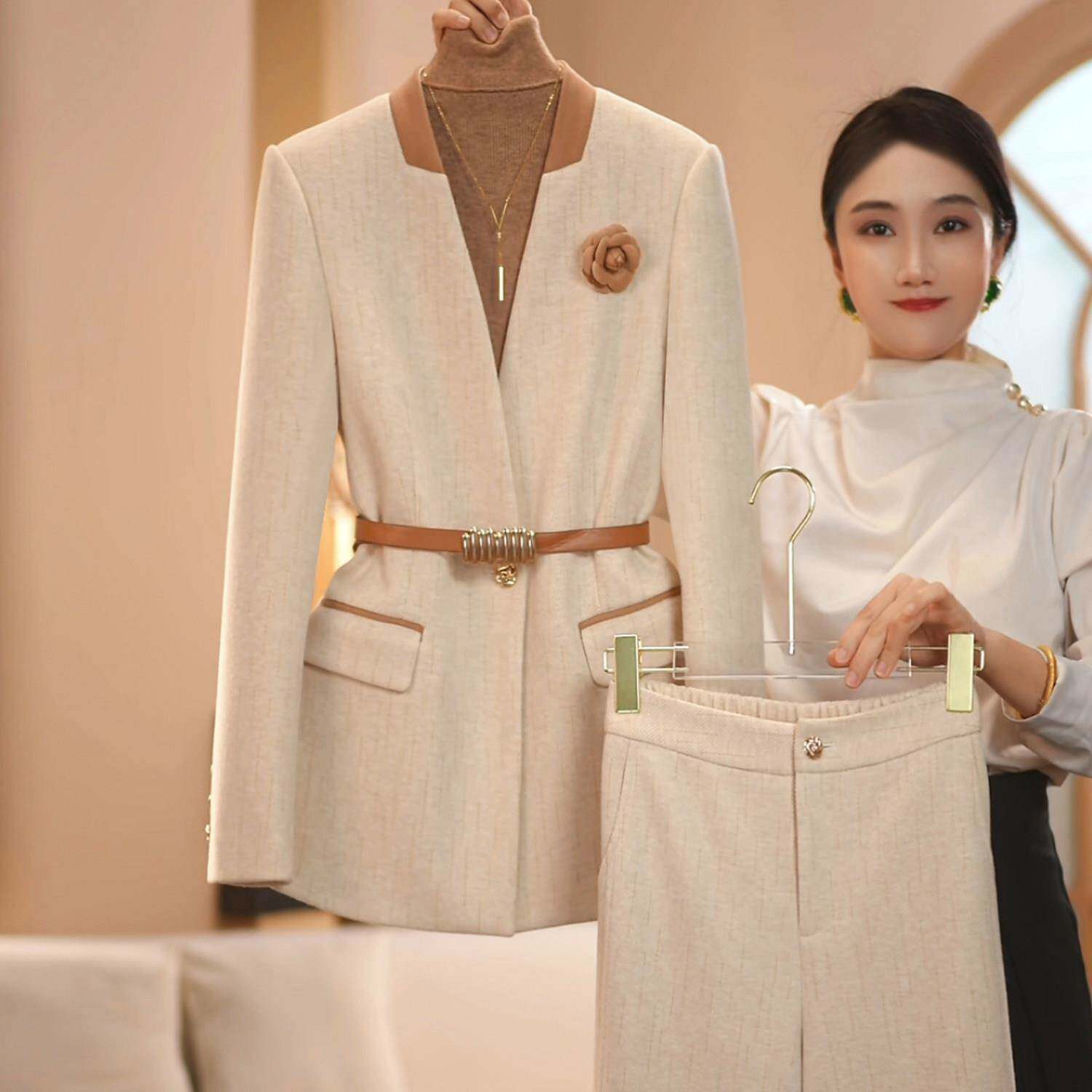 高档轻奢新款小个子高端爆款西服套装职业装通勤减龄气质女西装
