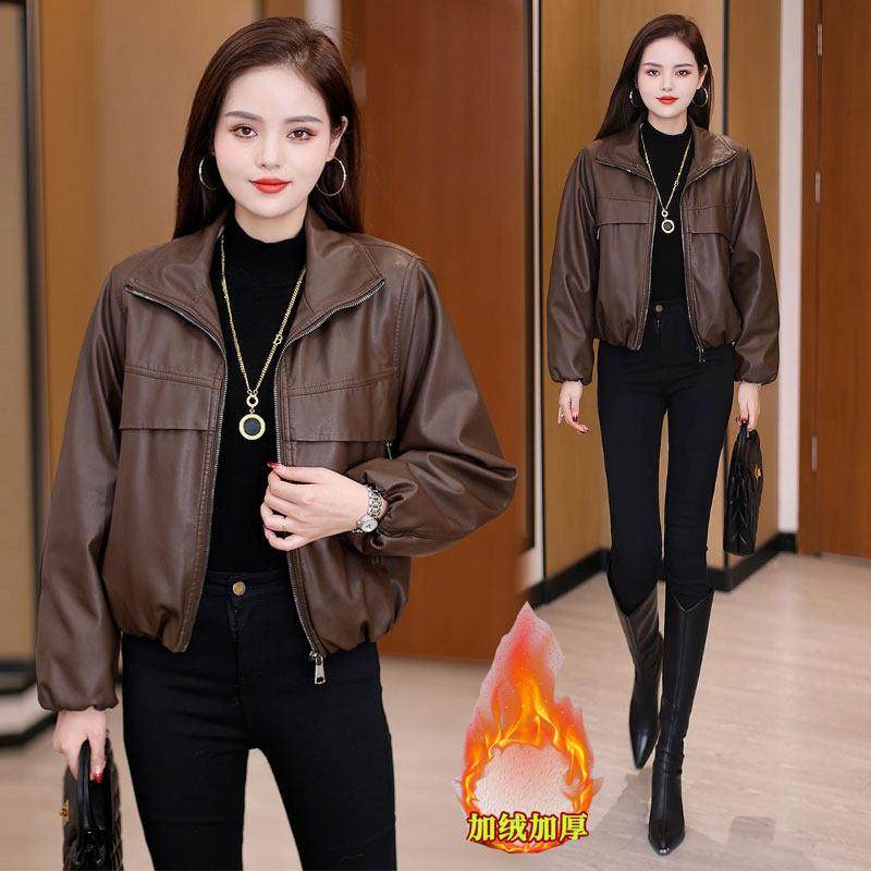 香港代购加绒加厚皮衣短外套女秋季新款时髦保暖短款百搭PU皮夹克,女装/女士精品,短外套,淘宝优惠券,粉丝福利购,淘宝优惠卷