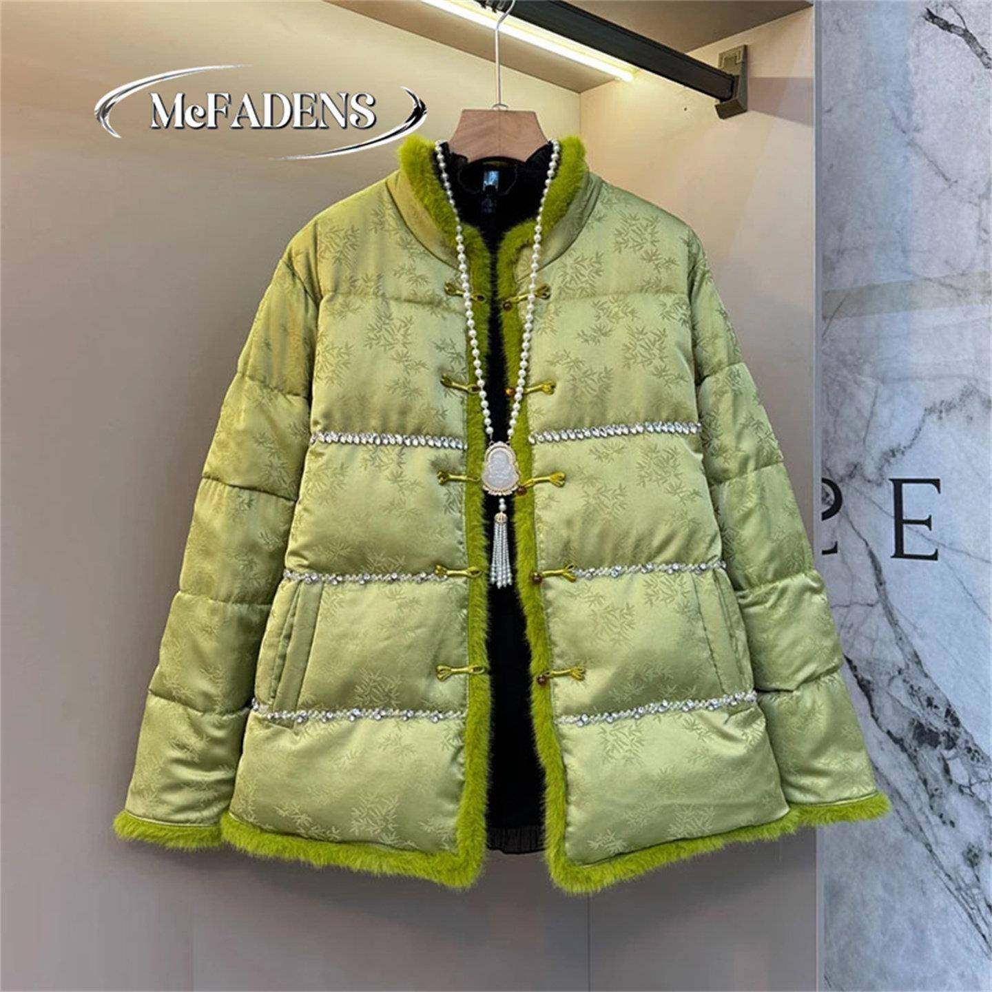 香港中式胖妹妹冬季大码女装国风复古重工钉钻加厚提花保暖外套女,女装/女士精品,常规大码外套,淘宝优惠券,粉丝福利购,淘宝优惠卷