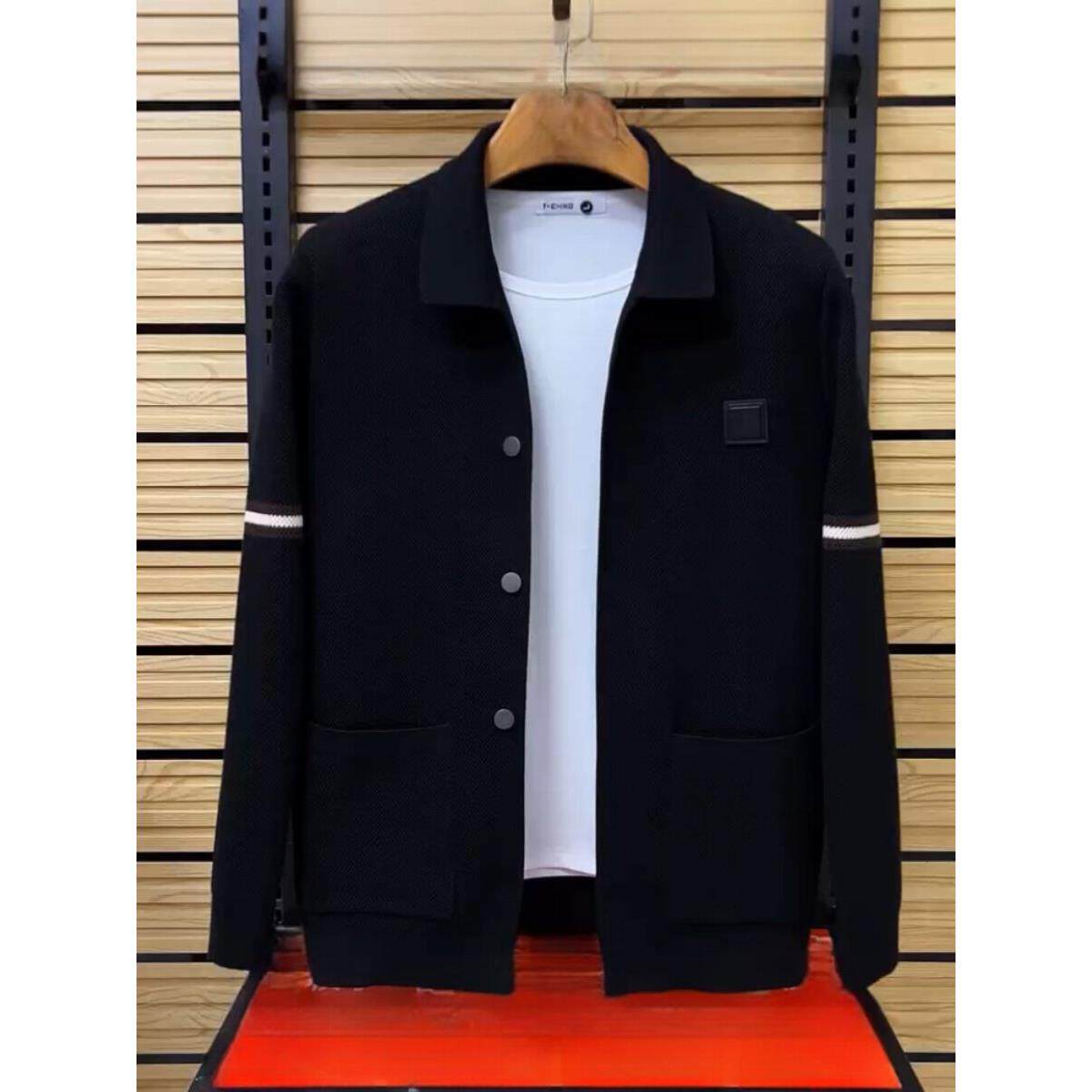 春秋季新款男士翻领夹克外套时尚百搭休闲上衣潮帅气青年男装开衫