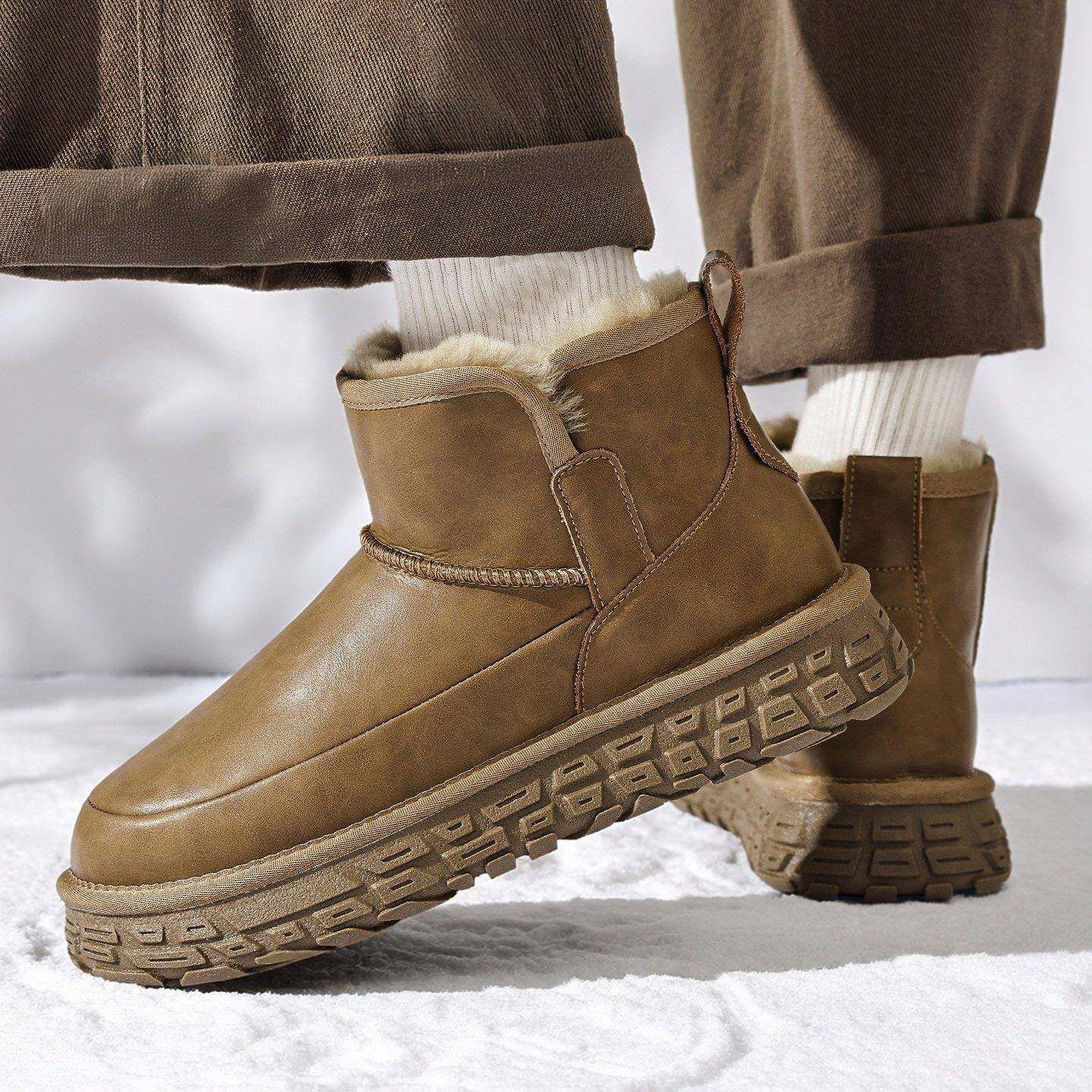 加厚绒东北棉鞋低筒2025防水羊皮毛一体雪地靴男冬季真皮防滑短靴,流行男鞋,时尚雪地靴,淘宝优惠券,粉丝福利购,淘宝优惠卷