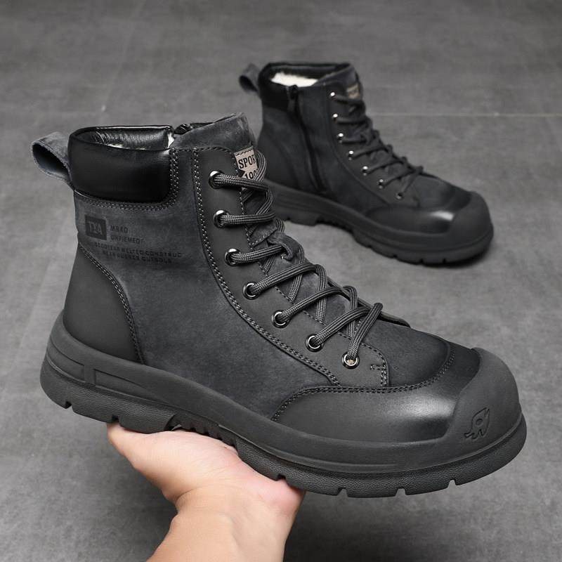 潮牌雪地靴男厚底防寒高帮冬季男鞋加绒保暖棉靴子真皮羊毛棉鞋男,流行男鞋,时尚雪地靴,淘宝优惠券,粉丝福利购,淘宝优惠卷