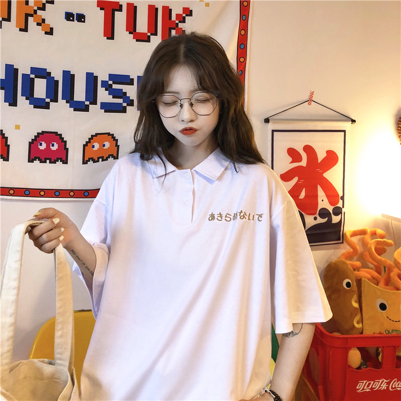 cec百搭POLO衫短袖t恤女2019新款学生宽松韩版大版ins娃娃领上衣在类目 女装/女士精品, T恤中 - 来自Buy2taobao.com提供专业的淘宝代购服务