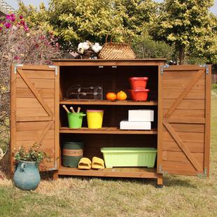 木质户外储物柜庭院花园阳台工具杂物箱家用门口防水防晒鞋柜