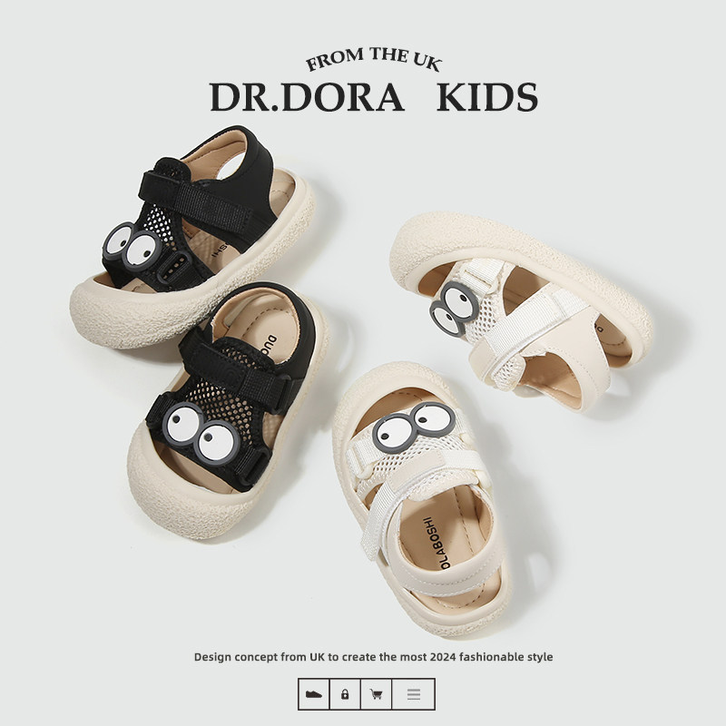 DR.DORA朵拉博士宝宝凉鞋夏季卡通眼睛网布透气包头防踢沙滩学步,童鞋/婴儿鞋/亲子鞋,凉鞋,淘宝优惠券,粉丝福利购,淘宝优惠卷