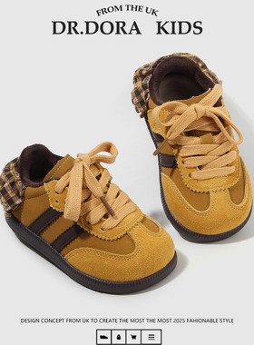 DR.DORA朵拉博士秋冬季女童休闲阿甘鞋加绒板鞋小童软底德训鞋子