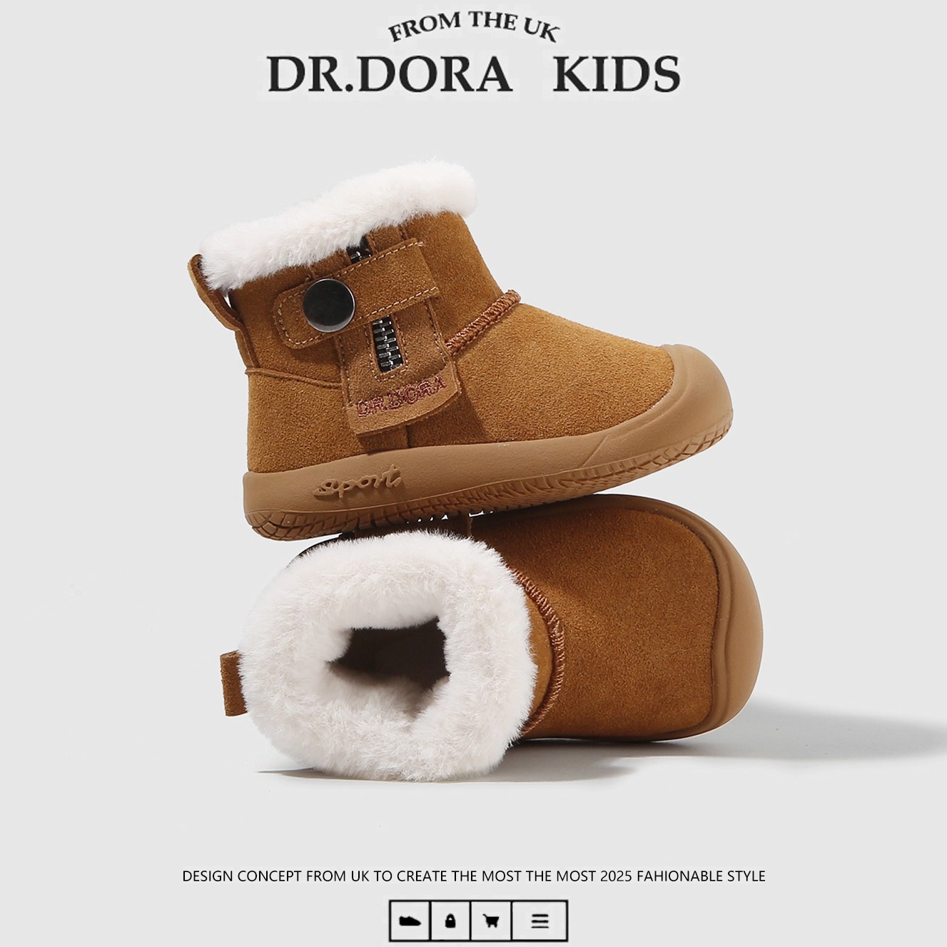 DR.DORA设计师品牌冬季加绒棉靴