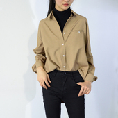 TRR厚实慵懒宽松长袖 衬衫 女单穿oversize外搭男朋友风new上衣外套