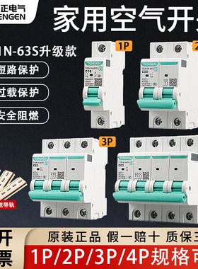 TENGEN天正TGB1N-63S空气开关1P2P3P4P空开断路器32A家用63A电闸