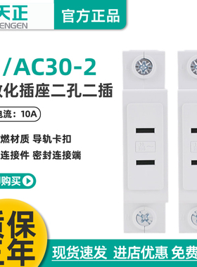 天正 TG/AC30-2 10A模数化插座 模块插座2插配电箱导轨式电源插座