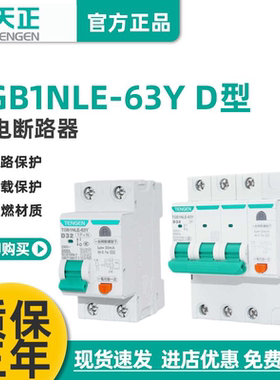 天正D型窄体漏保TGB1NLE-63Y小型漏电断路器电动机动力型空气开关