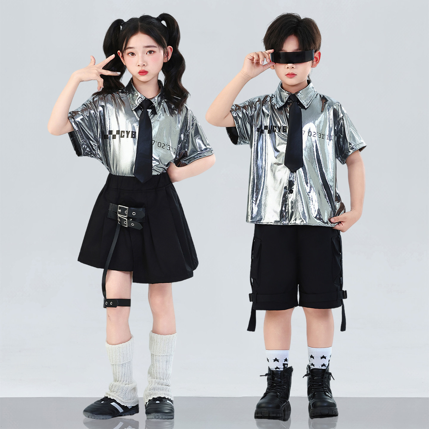 六一儿童爵士舞潮服演出服装幼儿园街舞表演服学生啦啦队架子鼓服