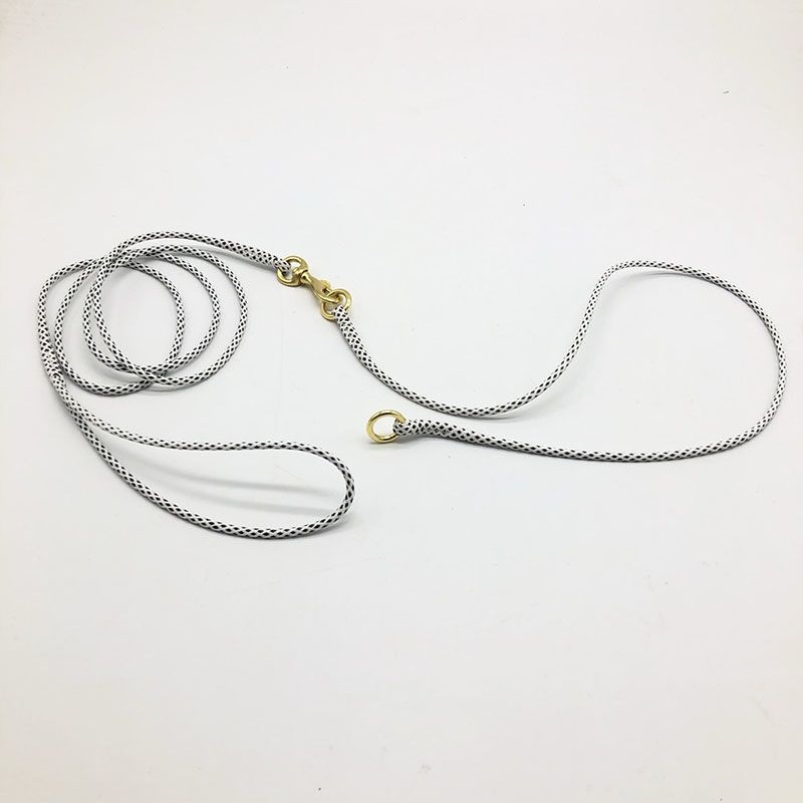 3.5mm柔软圆形尼龙专业比赛牵引绳金毛柯基犬法牛遛狗训犬p链套装