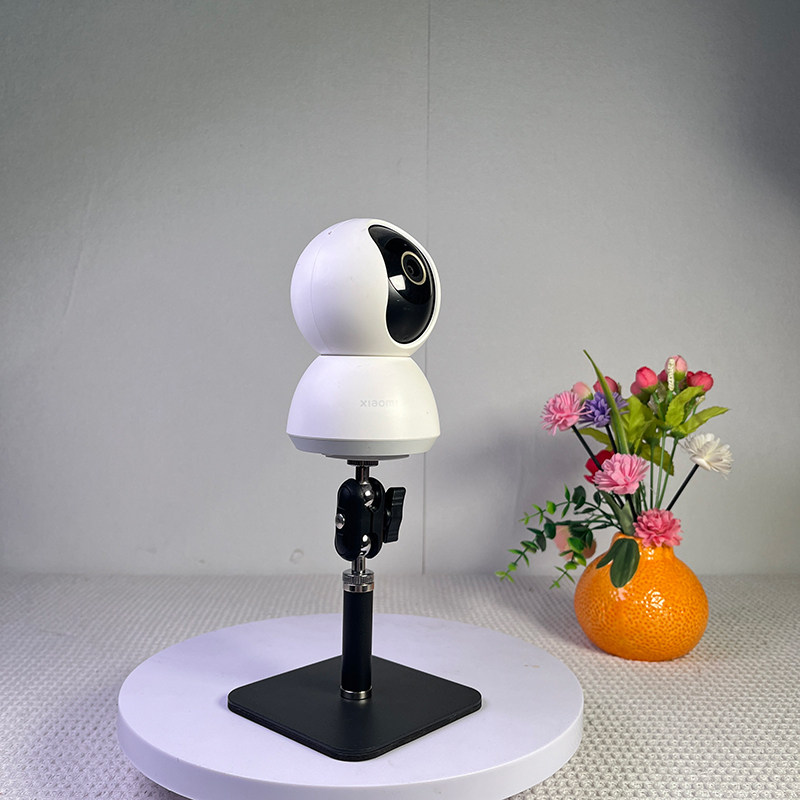 桌面家用智能监控免打孔金属支架摄像头立装多角度可调节旋转台式