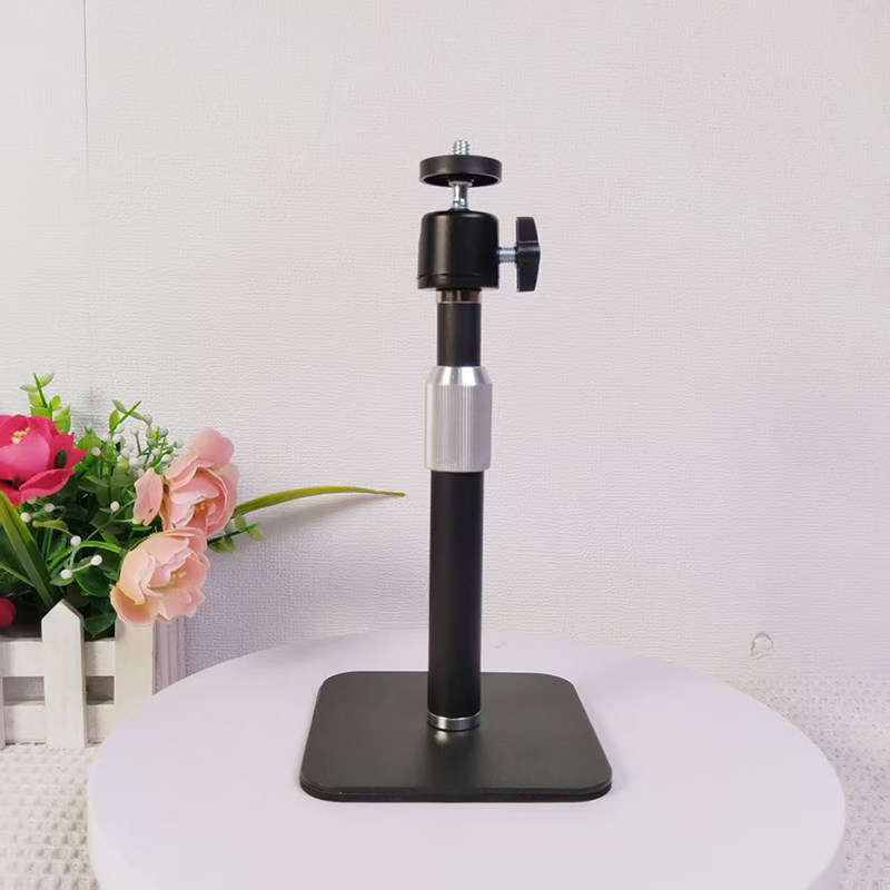 桌面直播金属伸缩杆懒人支架360度旋转云台投影仪可升降相机支架