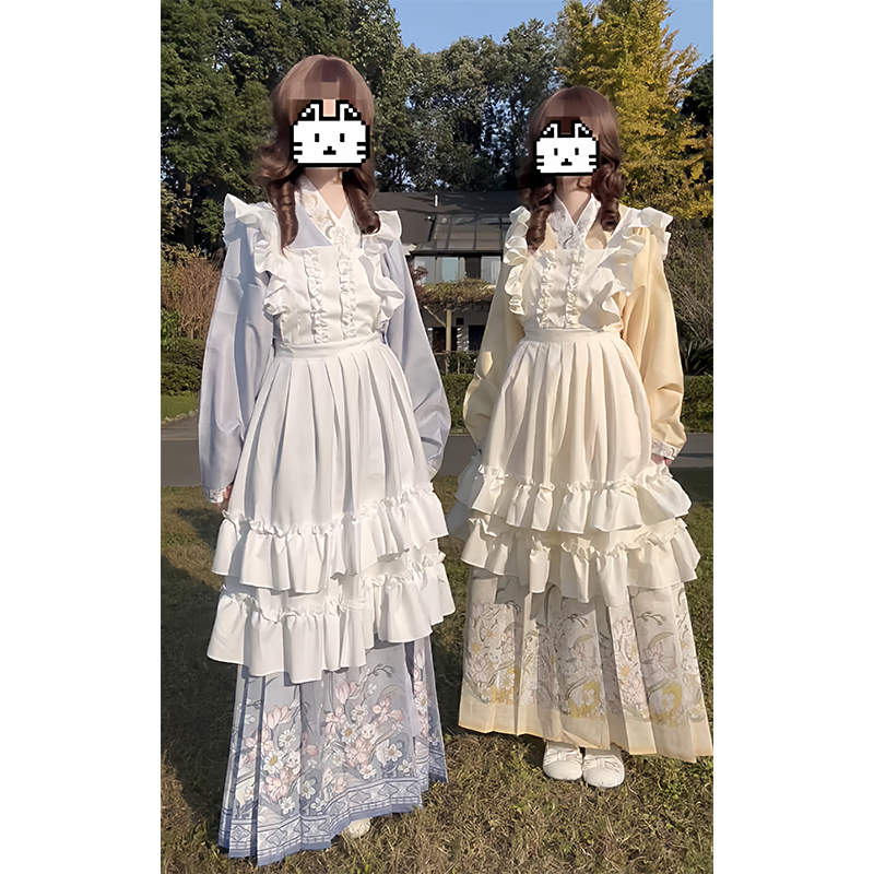 汉洋折衷琵琶袖汉服女马面罩裙加绒斗篷洛丽塔可爱风lolita裙闺蜜