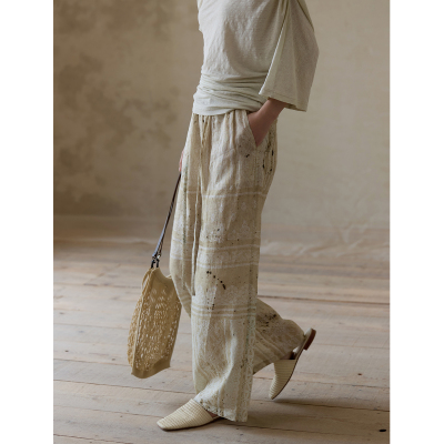 commusememory蕾丝印花休闲裤