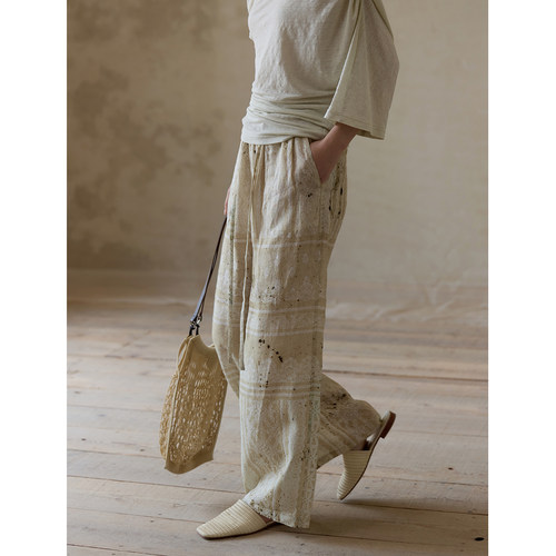 commusememory蕾丝印花休闲裤