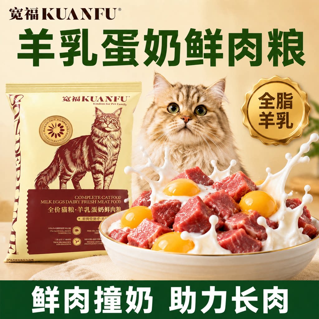 不吃包退！宽福羊乳蛋奶猫粮400g图片